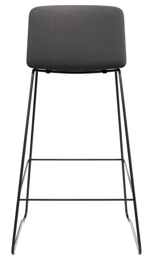 ARCA BAR BLACK, židle barová, látka šedá